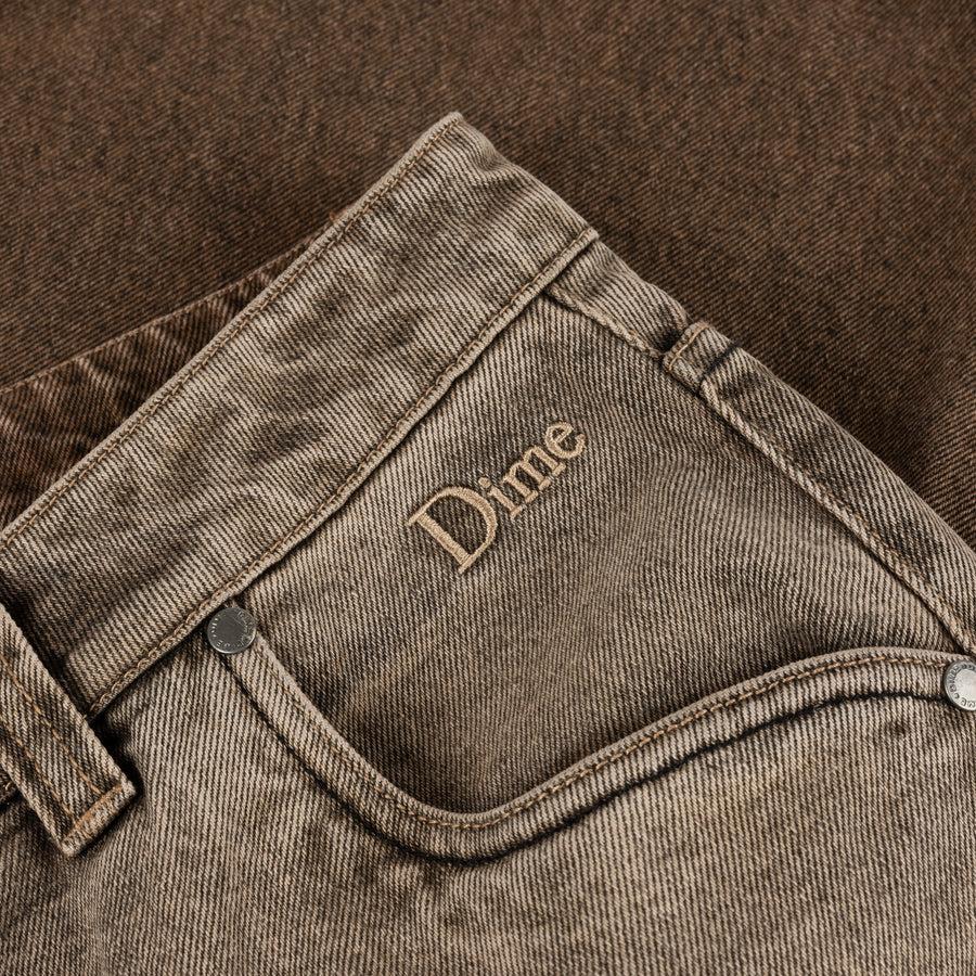 Dime Pantalon Classic Baggy Denim Dipped Sandblasted Brown