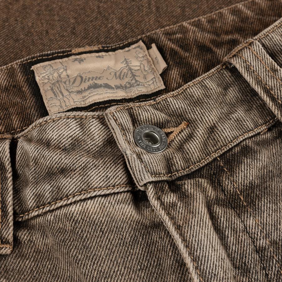Dime Pantalon Classic Baggy Denim Dipped Sandblasted Brown