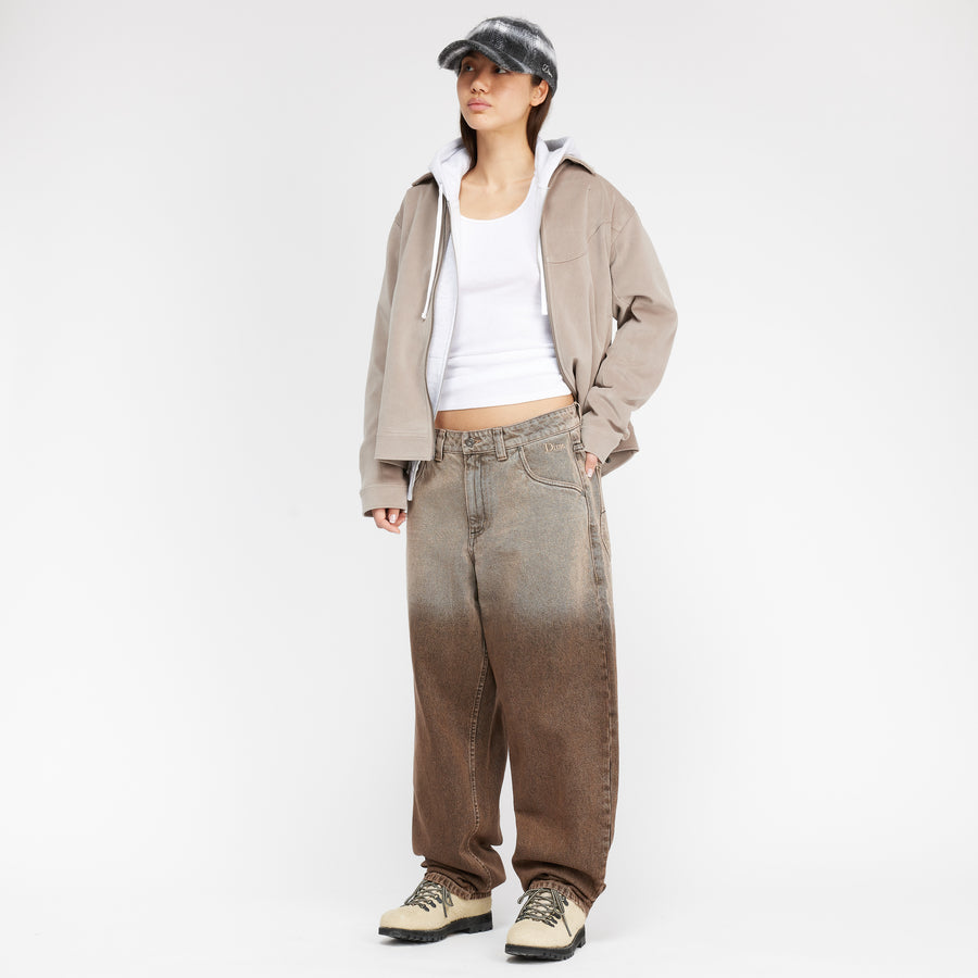 dime Pantalon Classic Baggy Denim Dipped sandblasted brown