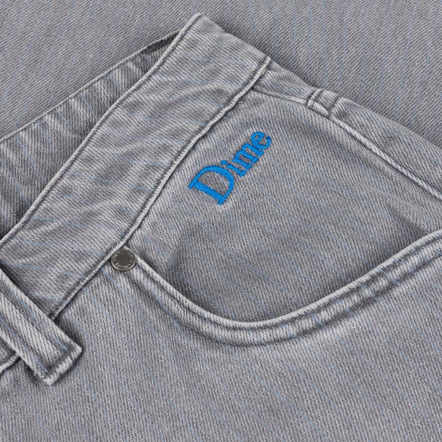Dime Pantalon Classic Baggy Denim Sandblasted Gray (striped)