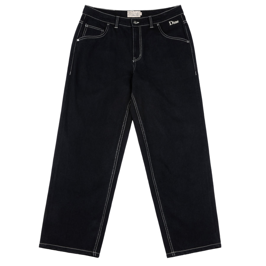 Dime Pantalon Classic Relaxed Denim Black/contrast Stitch