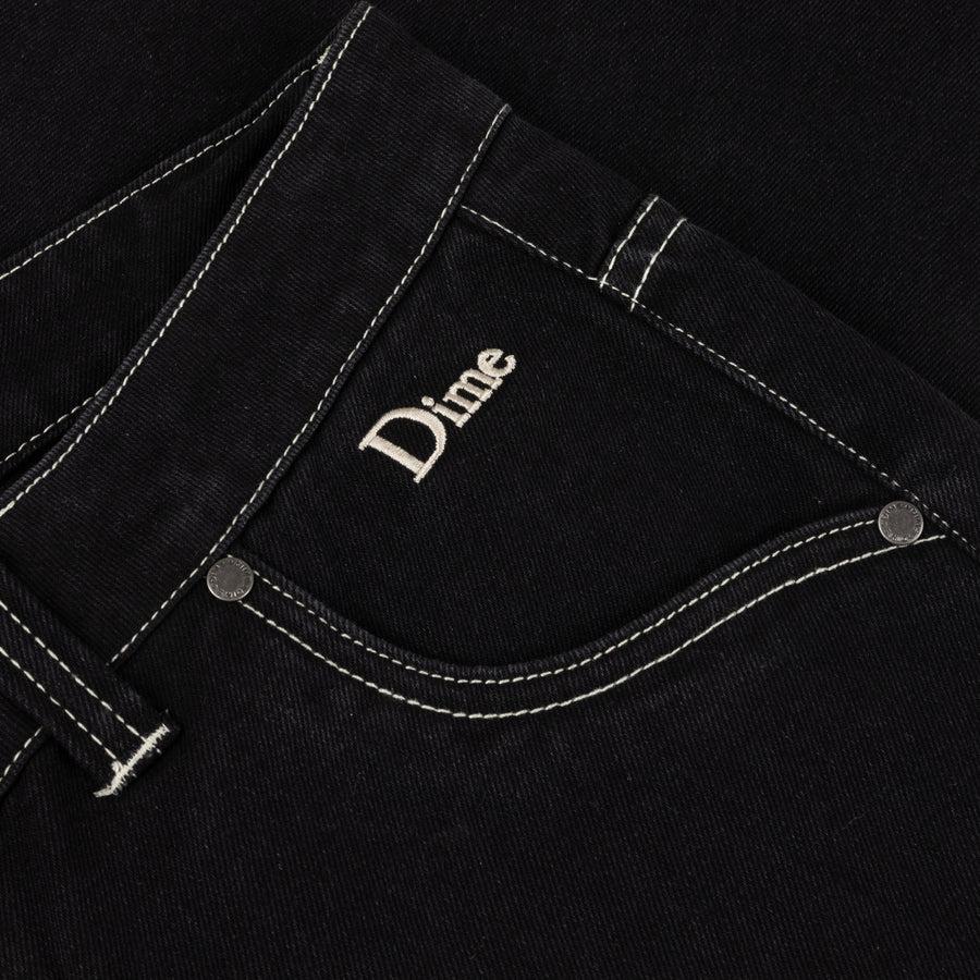 Dime Pantalon Classic Relaxed Denim Black/contrast Stitch