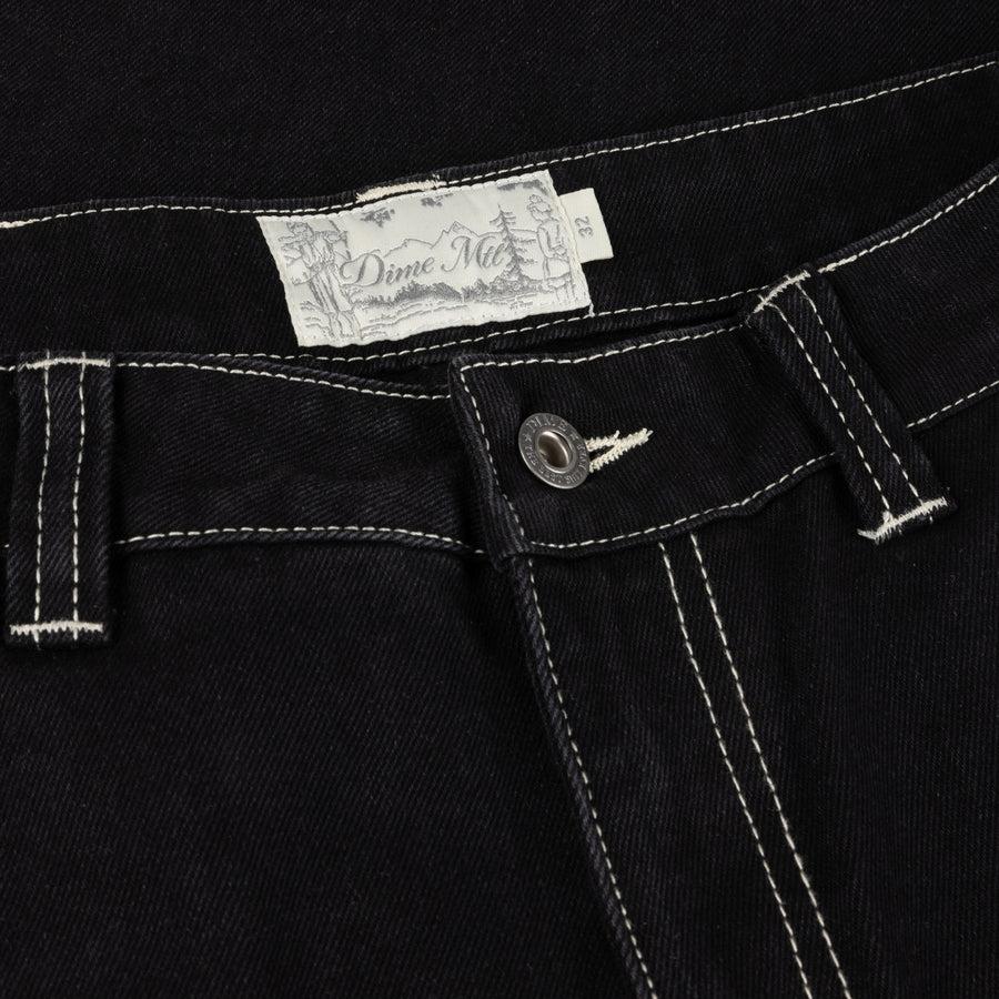 Dime Pantalon Classic Relaxed Denim Black/contrast Stitch