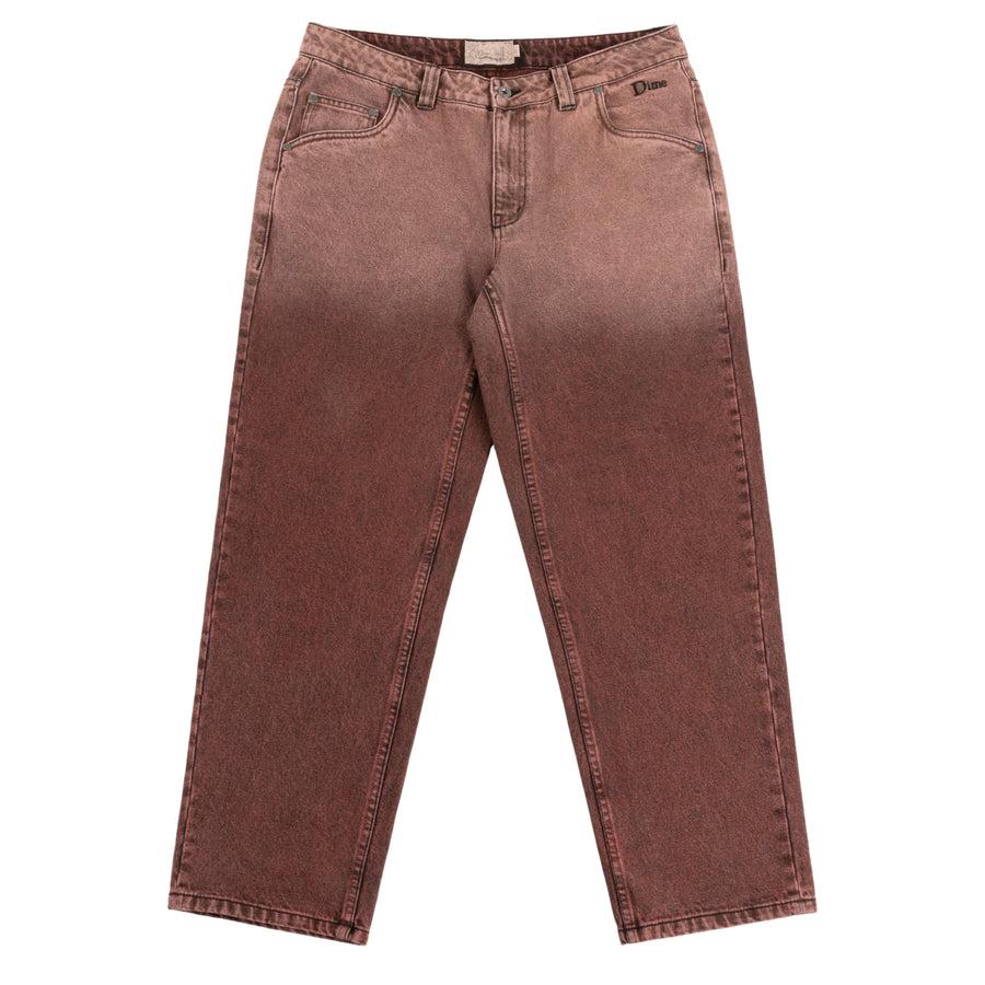 Dime Pantalon Classic Relaxed Denim Dipped Sandblasted Burgundy