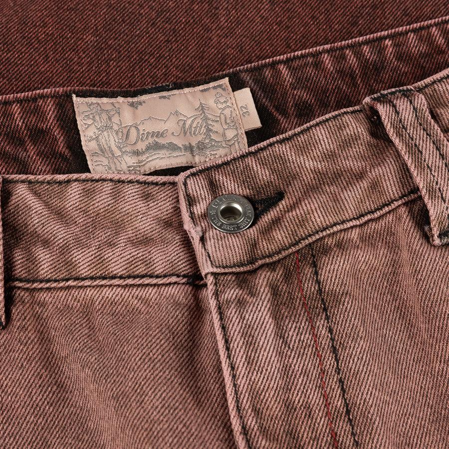 Dime Pantalon Classic Relaxed Denim Dipped Sandblasted Burgundy