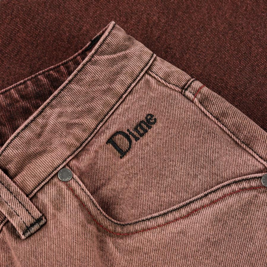 Dime Pantalon Classic Relaxed Denim Dipped Sandblasted Burgundy