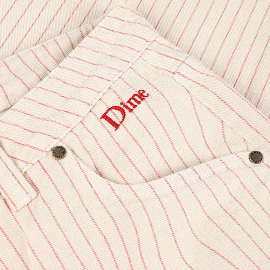 Dime Pantalon Classic Relaxed Denim Warm White (striped)