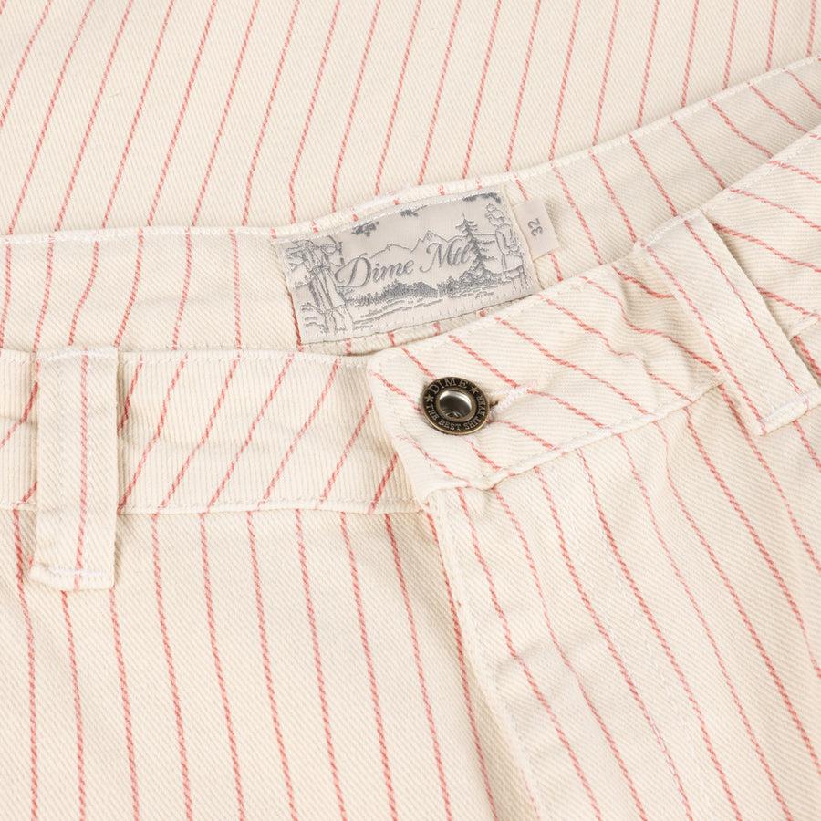 Dime Pantalon Classic Relaxed Denim Warm White (striped)