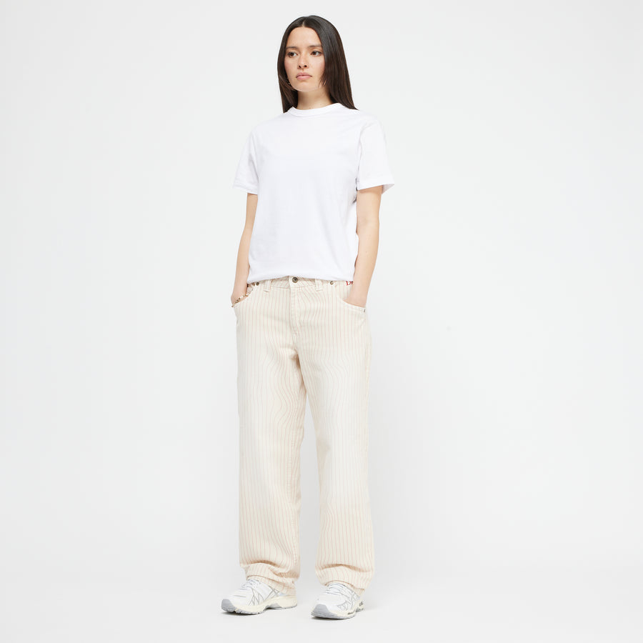dime Pantalon Classic Relaxed Denim Warm white (striped)