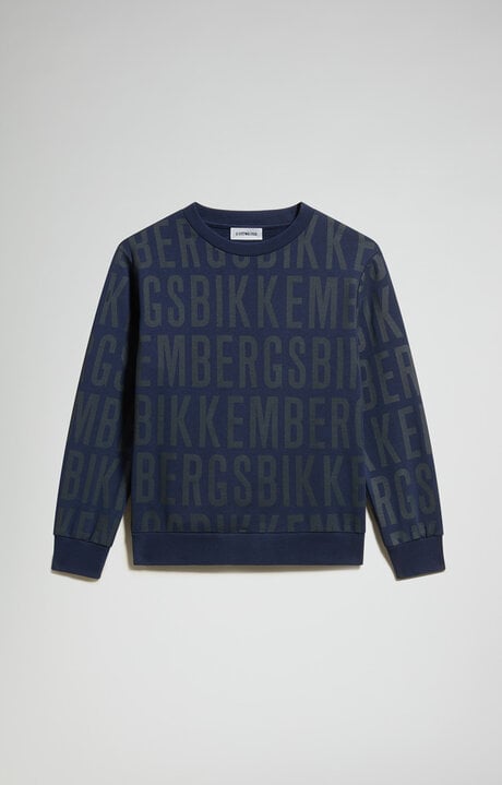 dirk bikkembergs Boy's sweatshirt with all-over logo