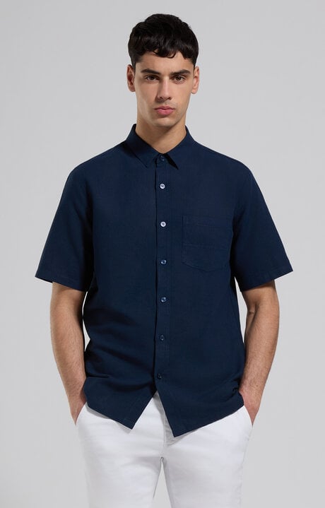 Dirk Bikkembergs Embroidered Linen Men's Shirt