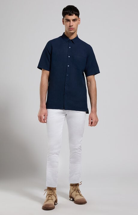 Dirk Bikkembergs Embroidered Linen Men's Shirt