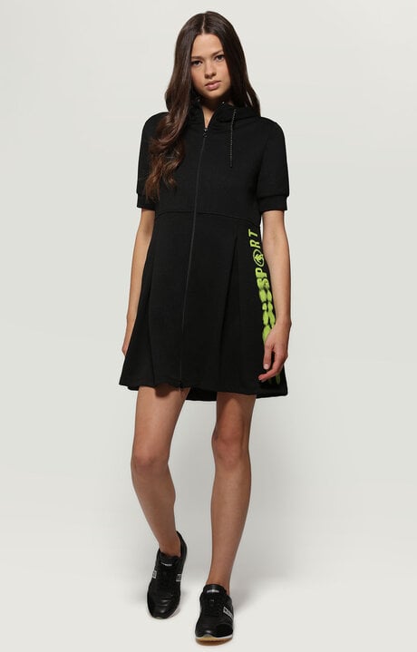 Dirk Bikkembergs Fleece Dress With Zip And Hood