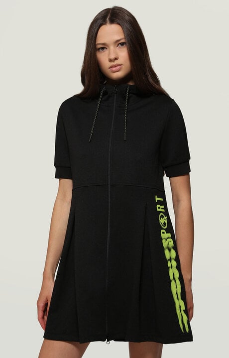 dirk bikkembergs Fleece dress with zip and hood