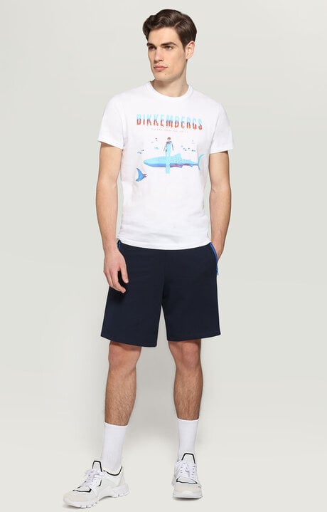 Dirk Bikkembergs Fleece Shorts With Glossy Print