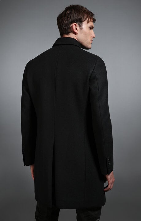 Dirk Bikkembergs Men's Black Wool Coat