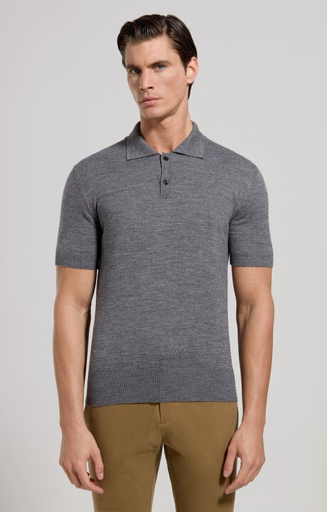 Dirk Bikkembergs Men's Blended Wool Polo Shirt