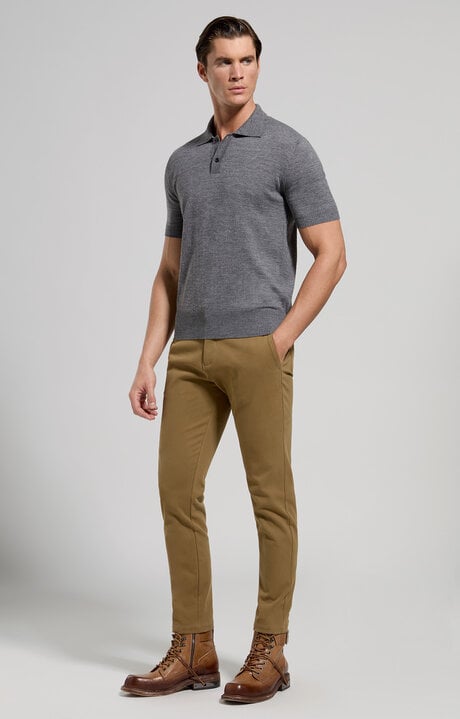 Dirk Bikkembergs Men's Blended Wool Polo Shirt