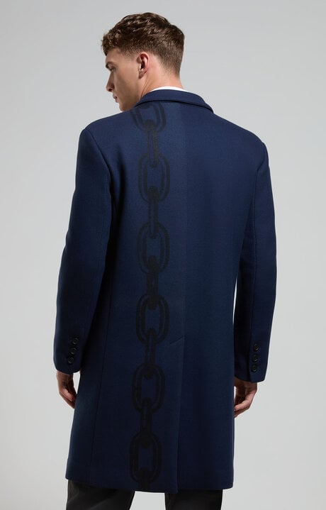 Dirk Bikkembergs Men's Coat With Chain Print