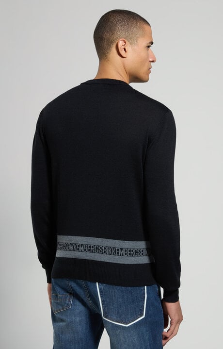 Dirk Bikkembergs Men's Contrast Lettering Pullover