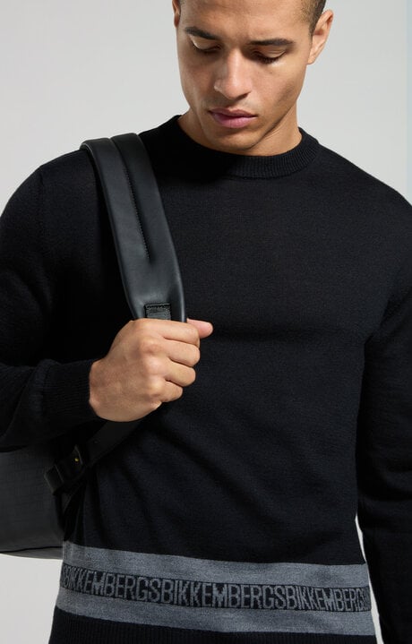 dirk bikkembergs Men's contrast lettering pullover