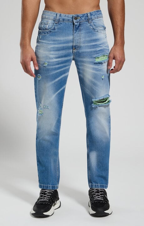 Dirk Bikkembergs Men's Jeans With Contrast Details