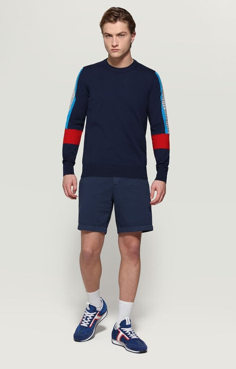 Dirk Bikkembergs Men's Knitwear With Intarsia Logo