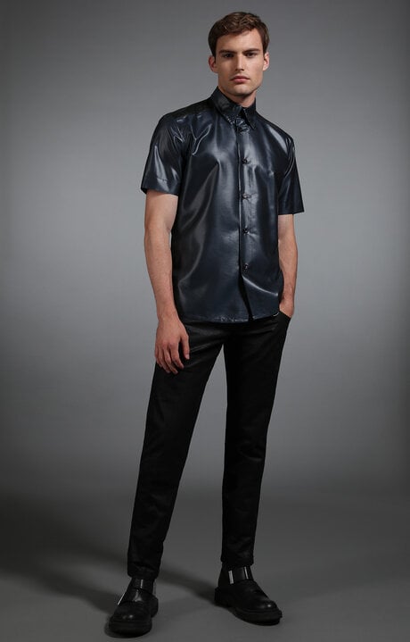 Dirk Bikkembergs Men's Navy Short Sleeved Shirt