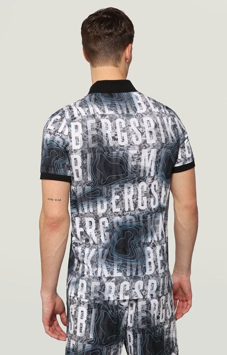 Dirk Bikkembergs Men's Polo Shirt With Water Map