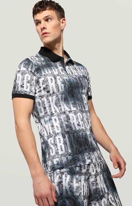 dirk bikkembergs Men's polo shirt with water map
