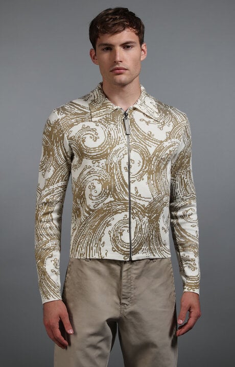 Dirk Bikkembergs Men's Printed Knit Cardigan