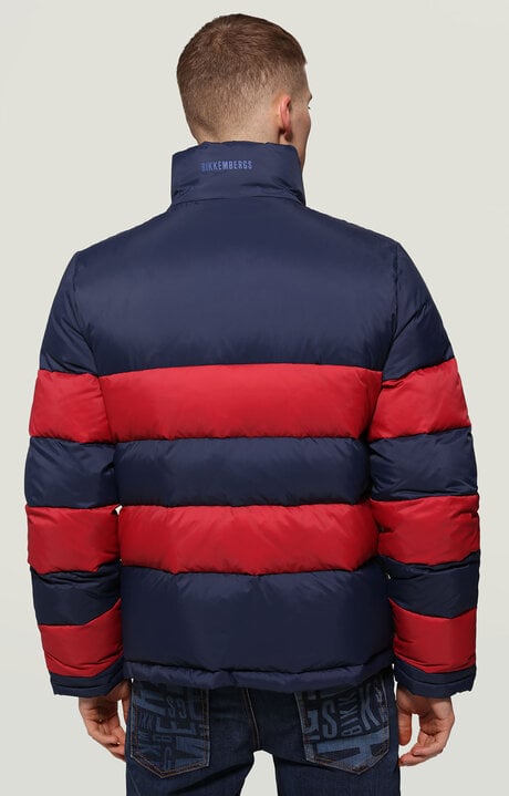 Dirk Bikkembergs Men's Puffer Jacket With Stripes