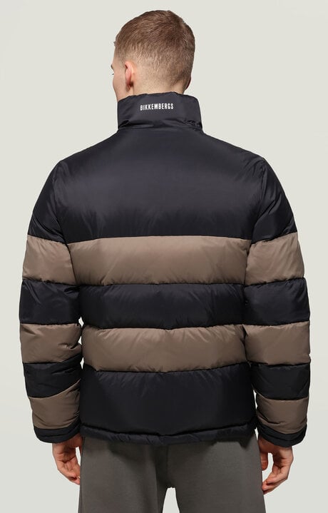 Dirk Bikkembergs Men's Puffer Jacket With Stripes