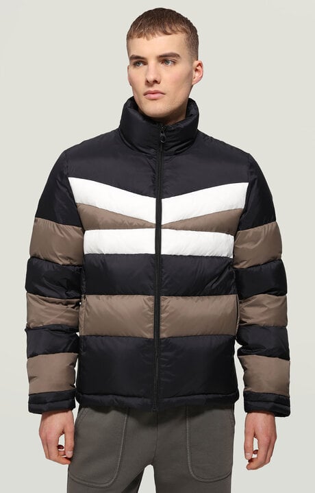 Dirk Bikkembergs Men's Puffer Jacket With Stripes