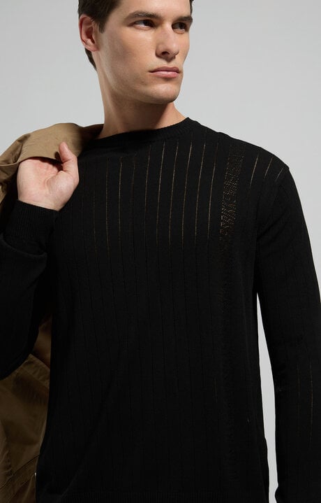 dirk bikkembergs Men's ribbed knit pullover