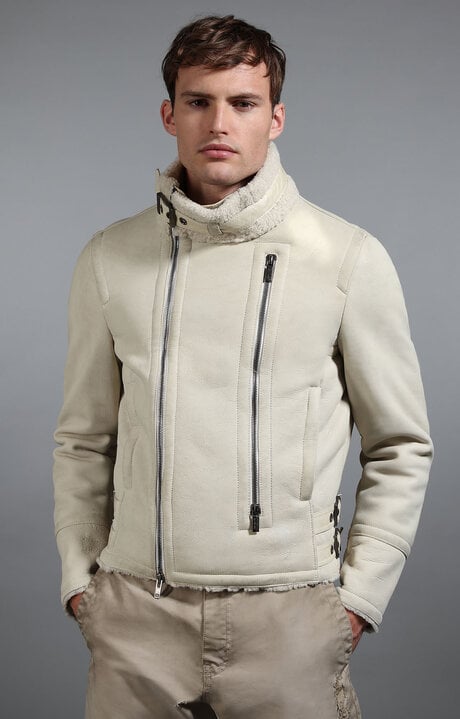 Dirk Bikkembergs Men's Sheepskin Biker Jacket