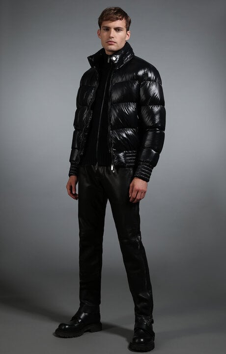 Dirk Bikkembergs Men's Shiny Black Down Jacket