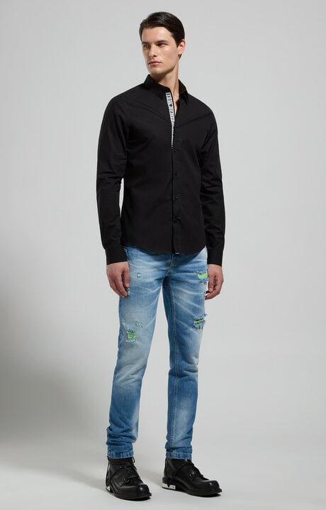 Dirk Bikkembergs Men's Slim Fit Gingham Shirt