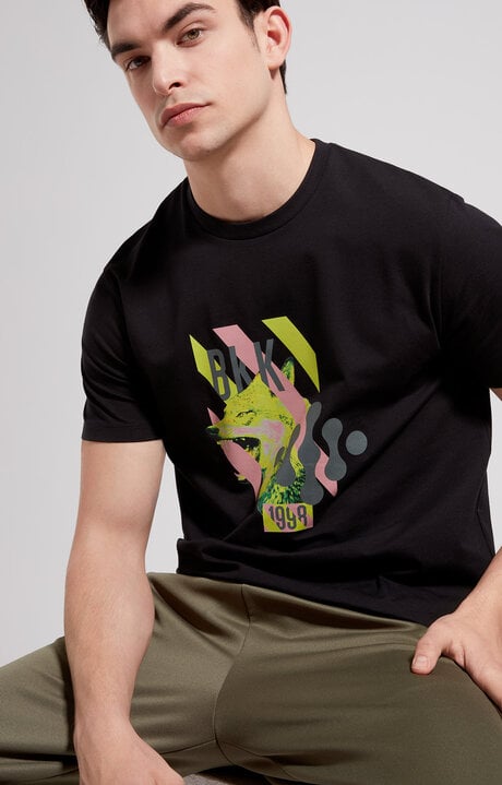 dirk bikkembergs Men's slim fit maxi print T-shirt