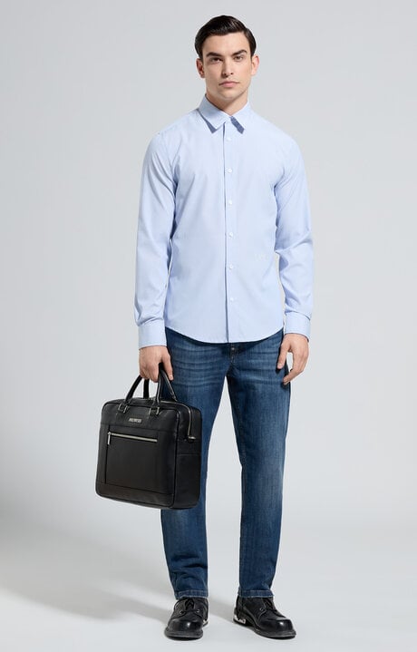 Dirk Bikkembergs Men's Slim Fit Striped Shirt