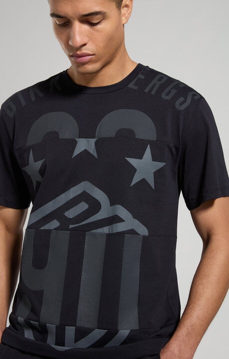 dirk bikkembergs Men's T-shirt with intarsia