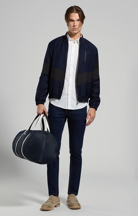 Dirk Bikkembergs Men's Bomber Jacket In Fresco Wool