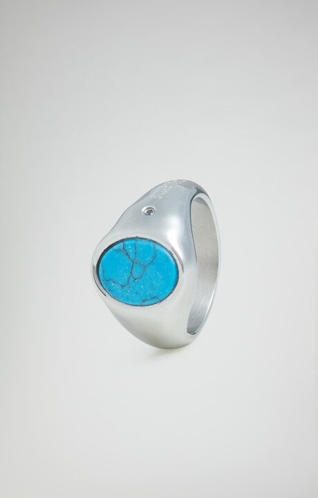 dirk bikkembergs Men's chevalier ring with turquoise