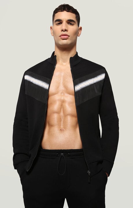 dirk bikkembergs Men's fleece jacket with nylon inserts
