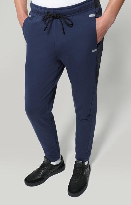 dirk bikkembergs Men's fleece sweatpants with contrast logo