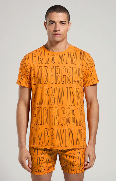 dirk bikkembergs Men's pencil print beachwear T-shirt