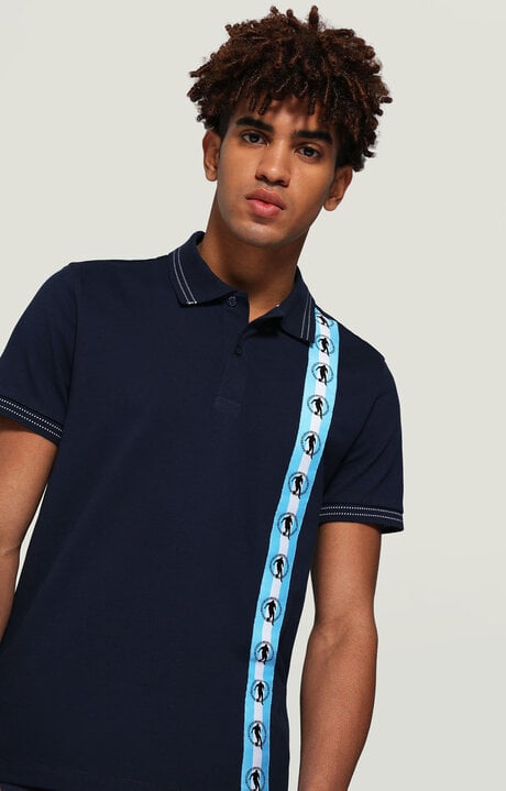 dirk bikkembergs Men's polo shirt with asymmetric hem