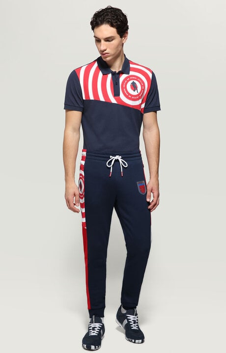 Dirk Bikkembergs Men's Polo Shirt With Athletic Club Print