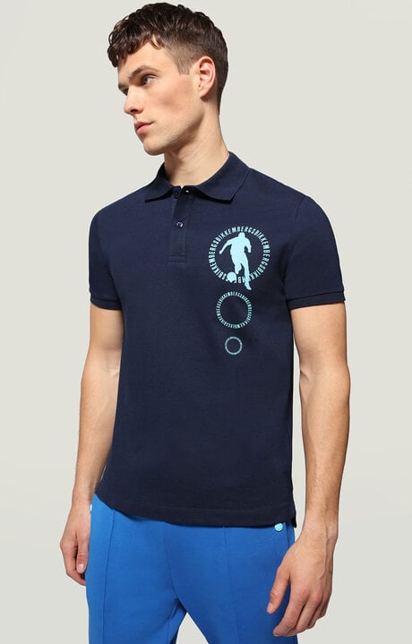 dirk bikkembergs Men's polo shirt with textured print