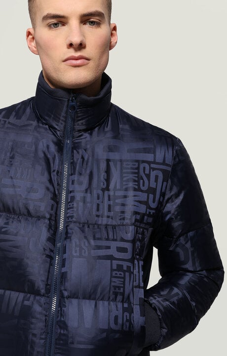 dirk bikkembergs Men's puffer jacket with all-over jacquard